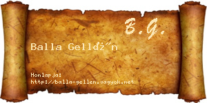 Balla Gellén névjegykártya